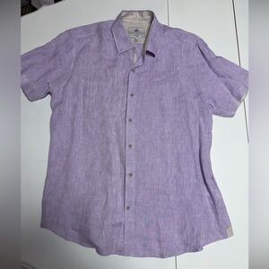 Classy lavender short sleeve linen shirt